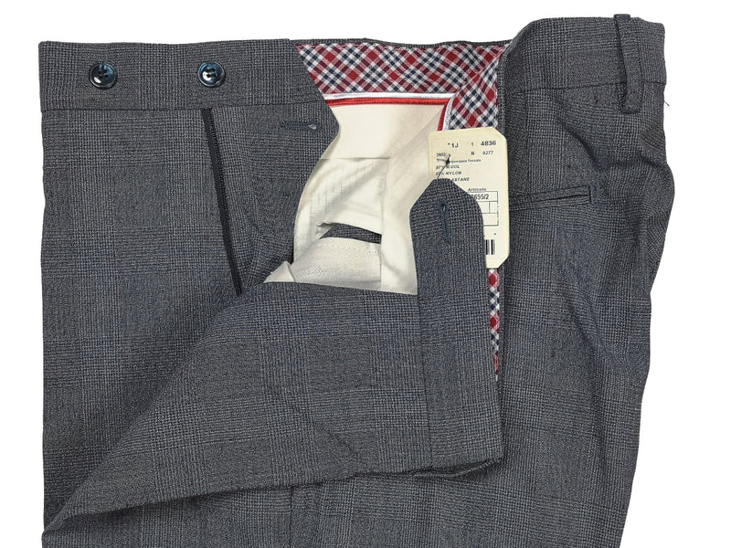 LBM 1911 Trousers 36, Pale blue plaid Flat front Tailored fit Wool blend