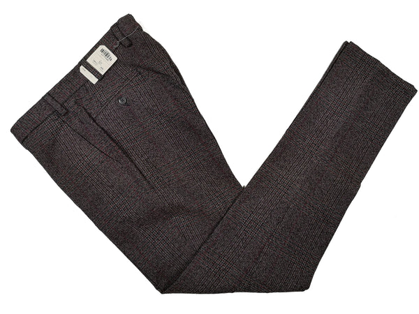 LBM 1911 Trousers 36, Grey with blue/red plaid Flat front Tailored fit Wool
