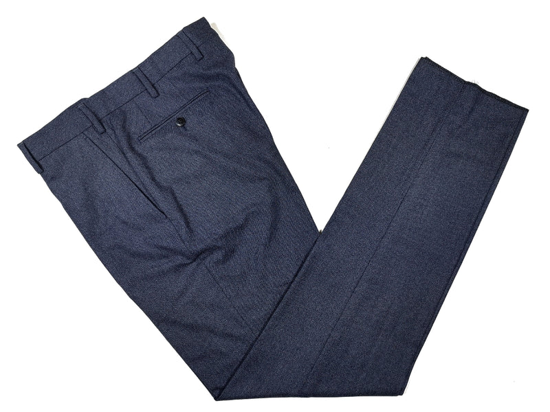 LBM 1911 Trousers 34, Blue mini-check Flat front Tailored fit Wool