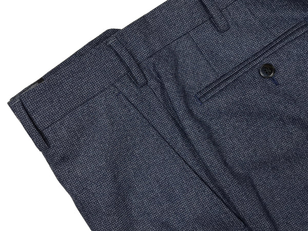 LBM 1911 Trousers 34, Blue mini-check Flat front Tailored fit Wool