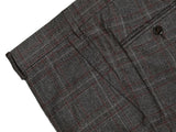 LBM 1911 Trousers 36, Grey with red plaid Flat front Tailored fit Wool