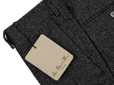 Luigi Bianchi  Trousers 34, Charcoal weave Flat front Tailored fit Wool blend