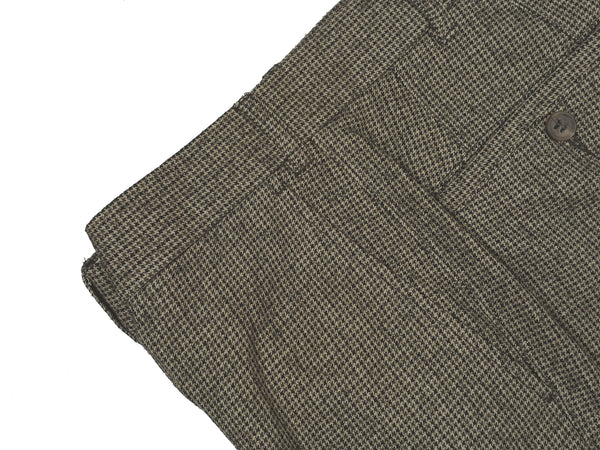 LBM 1911 Trousers 34, Oatmeal/Grey mini-check Flat front Tailored fit Wool/Cotton