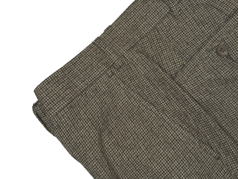 LBM 1911 Trousers 34, Oatmeal/Grey mini-check Flat front Tailored fit Wool/Cotton