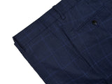 LBM 1911 Trousers 34, Blue plaid Flat front Tailored fit Wool