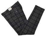 LBM 1911 Trousers 34, Olive/Navy plaid Flat front Tailored fit Wool/Nylon