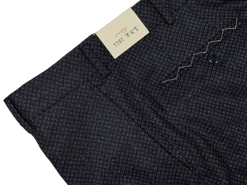 LBM 1911 Trousers 36, Dark greyish blue fancy weave Flat front Tailored fit Wool/Elastane