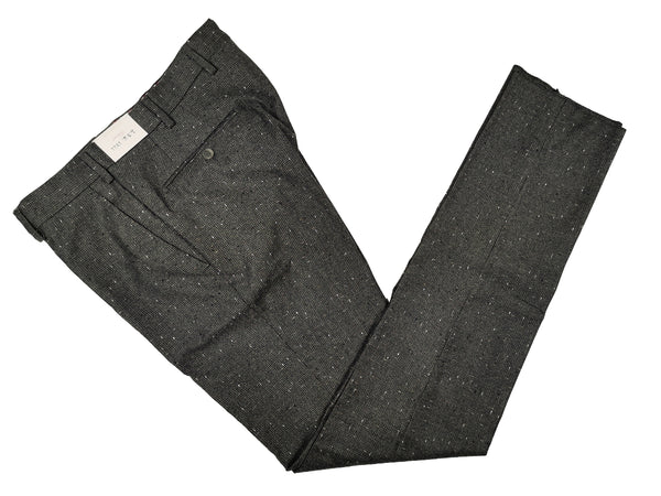 LBM 1911 Trousers 34, Charcoal flecked mini-check Flat front Tailored fit Wool