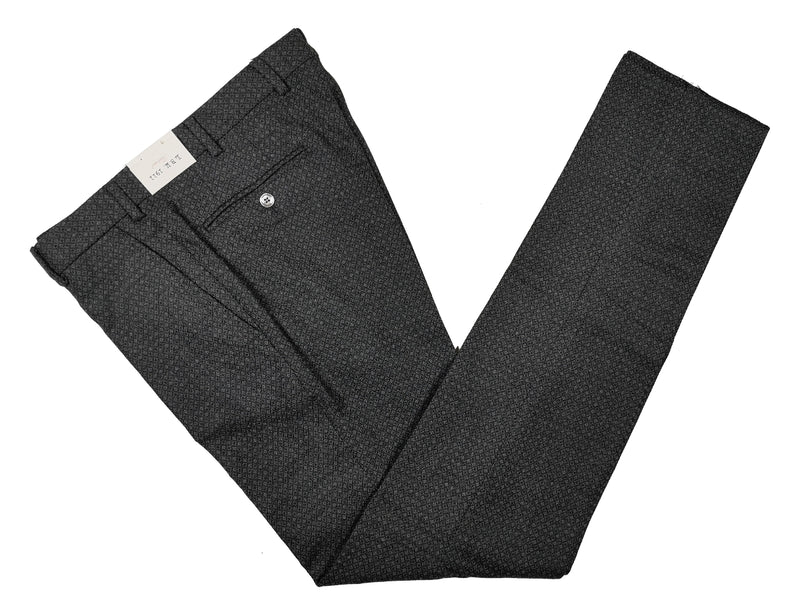 LBM 1911 Trousers 36, Charcoal fancy weave Flat front Tailored fit Wool