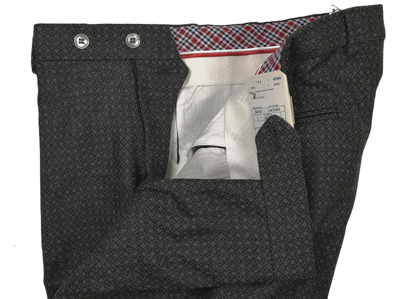LBM 1911 Trousers 36, Charcoal fancy weave Flat front Tailored fit Wool