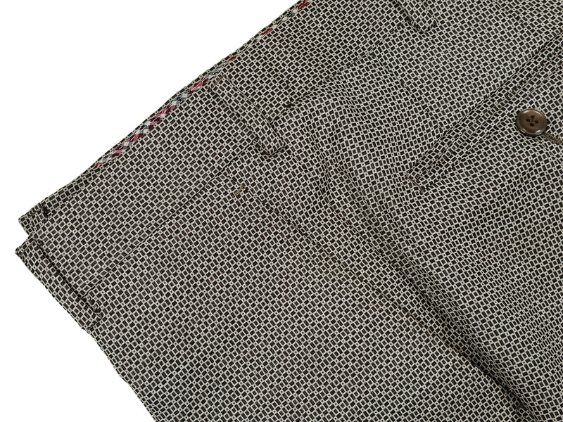 LBM 1911 Trousers 35/36, Brown/Cream 70s weave Flat front Tailored fit Wool