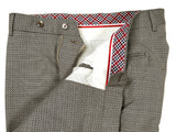 LBM 1911 Trousers 35/36, Brown/Cream 70s weave Flat front Tailored fit Wool
