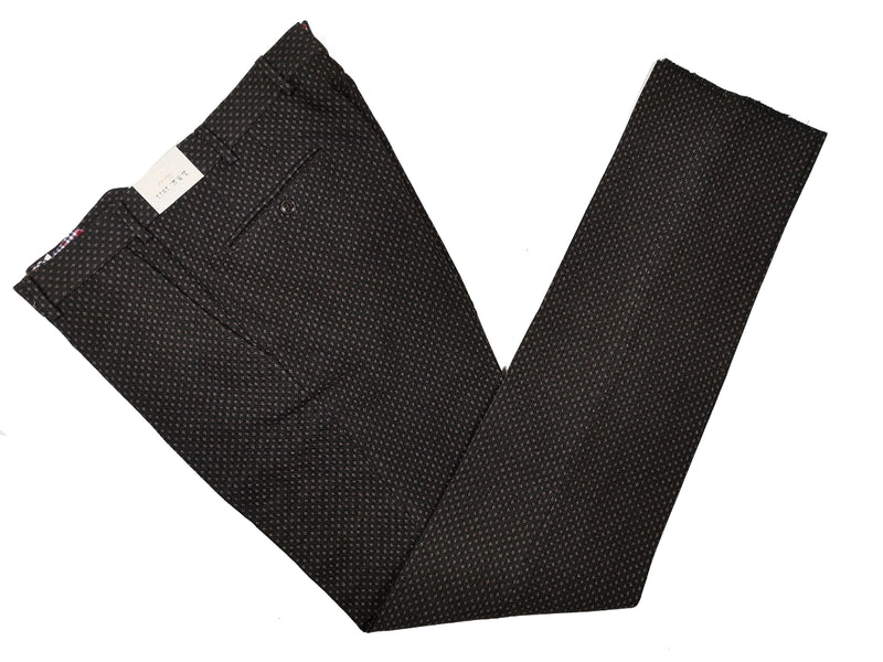 LBM 1911 Trousers 36, Dark brown beige/forest weave Flat front Tailored fit Cotton/Wool