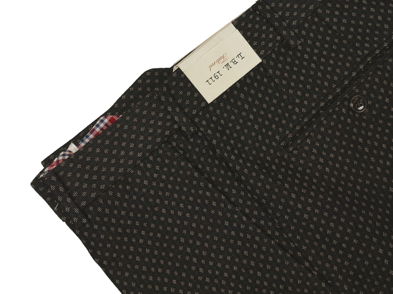 LBM 1911 Trousers 36, Dark brown beige/forest weave Flat front Tailored fit Cotton/Wool