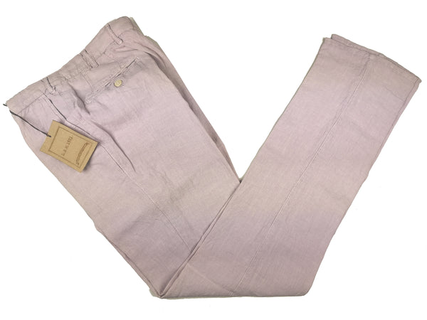 LBM 1911 Trousers 32, Light lavender Flat front Straight fit Pure linen