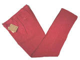 LBM 1911 Trousers 32, Washed red Flat front Straight fit Pure linen