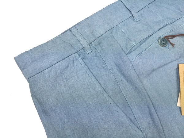 LBM 1911 Trousers 37/38, Washed sky blue Flat front Straight fit Pure linen