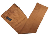 Luigi Bianchi Lubiam Trousers 36, Golden tan Flat front Relaxed fit Linen