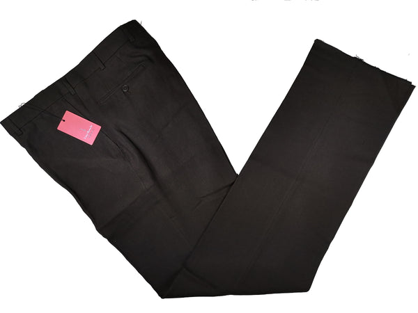 Luigi Bianchi Trousers 38, Black Flat front Relaxed fit Linen