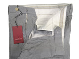 LBM 1911 Trousers 32, Ink blue/white striped seersucker Flat front Straight fit Cotton blend