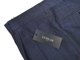 Luigi Bianchi Lubiam Trousers 36, Ink blue Pleated front Relaxed fit Linen/Rayon