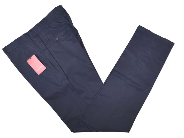 Luigi Bianchi Trousers 39, Navy front Tailored fit Cotton