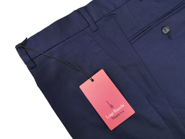 Luigi Bianchi Trousers 39, Navy front Tailored fit Cotton