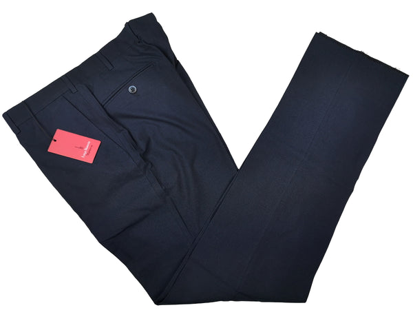 Luigi Bianchi Trousers 36, Navy front Tailored fit Cotton