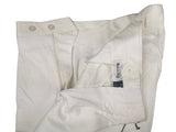 Luigi Bianchi Trousers 32, White Flat front Sim fit Cotton