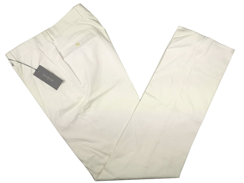 Luigi Bianchi Lubiam Trousers 32, Light beige Flat front Relaxed fit Cotton/Elastane