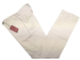 Luigi Bianchi Trousers 32, White Flat front Sim fit Cotton