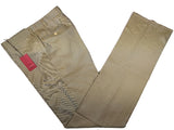 Luigi Bianchi Trousers 36, Greenish beige Flat front Relaxed fit Cotton