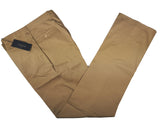 Luigi Bianchi Lubiam Trousers 34, Rich tan Flat front Relaxed fit Cotton/Elastane