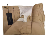 Luigi Bianchi Lubiam Trousers 34 Irregular, Tan Flat front Relaxed fit Cotton/Elastane