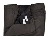 Luigi Bianchi Trousers 36, Dark brown Pleated front Relaxed fit Cotton