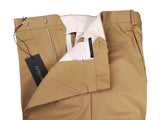 Luigi Bianchi Lubiam Trousers 36, Camel tan Pleated front Relaxed fit Cotton
