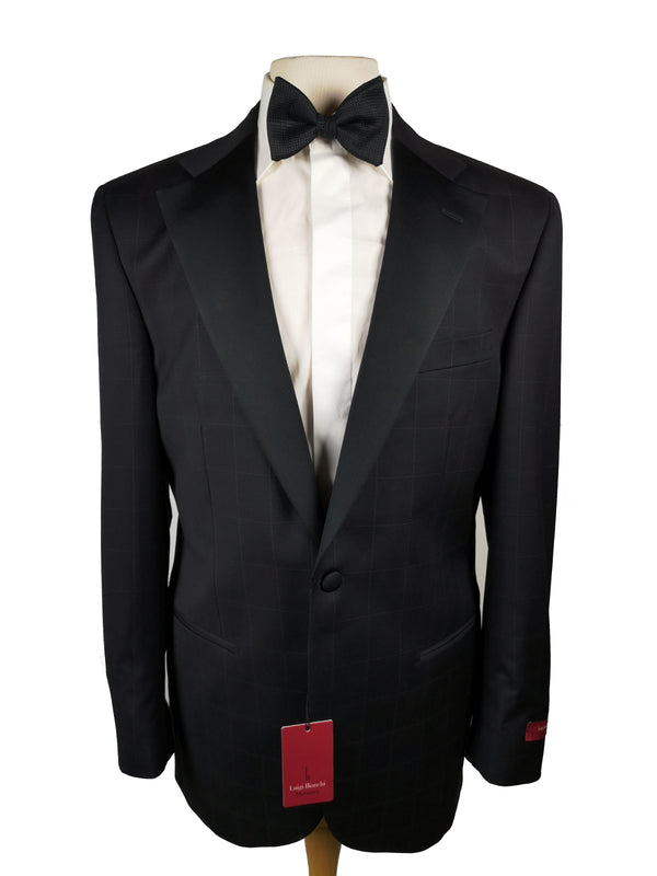 LBM 1911 Luigi Bianchi Tuxedo, Midnight windowpane 1-button Reda wool