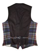 Luigi Bianchi Vest Large/52 Taupe multi plaid Wool tweed