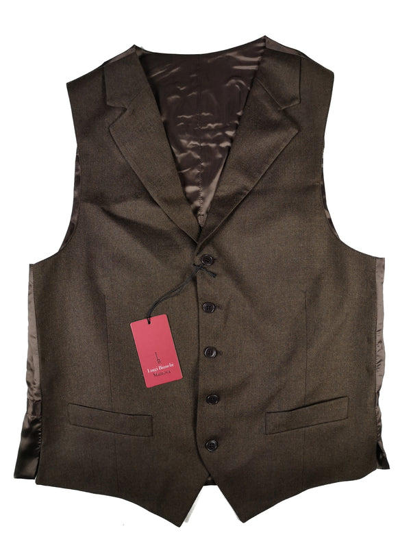 Luigi Bianchi Vest Medium/40R, Heather brown flannel Wool/Cashmere
