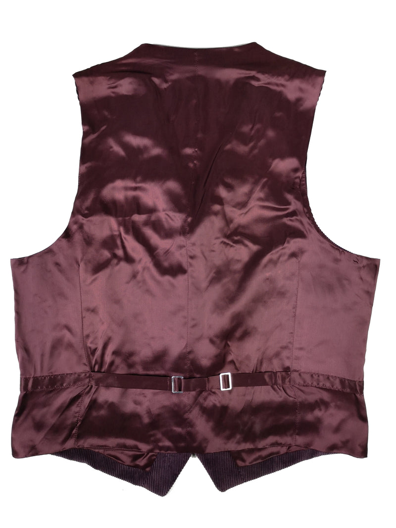 Luigi Bianchi Vest Medium/40R, Plum corduroy Cotton/Cashmere