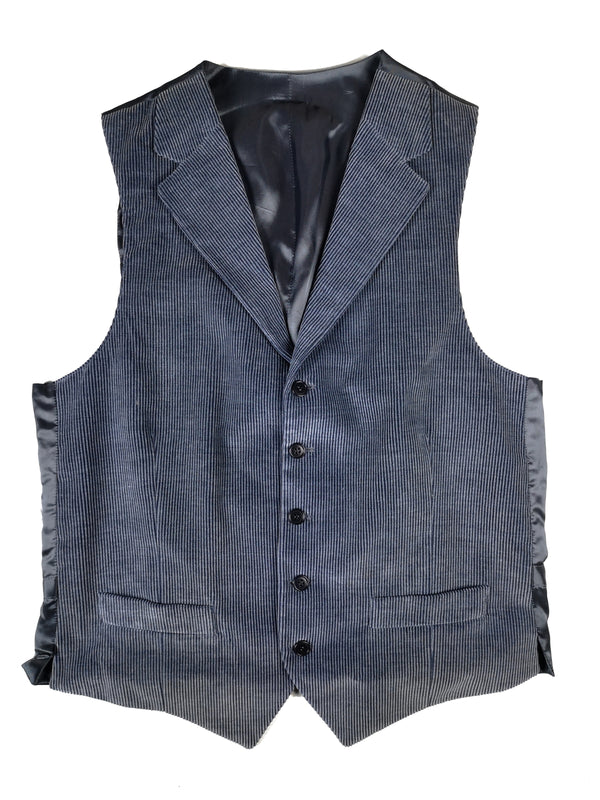 Luigi Bianchi Vest Medium/40R, Slate blue corduroy Cotton/Cashmere