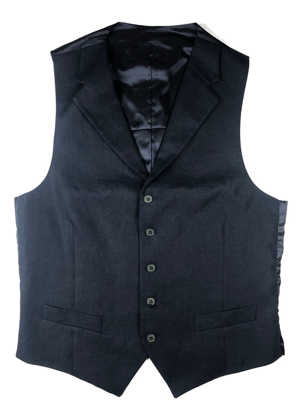 Luigi Bianchi Vest 42R, Midnight blue Linen