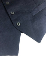 Luigi Bianchi Vest 42R, Midnight blue Linen