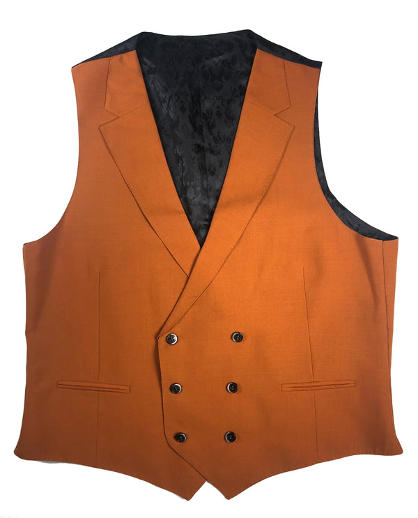 Luigi Bianchi Vest X-Large/54, Pumpkin orange Worsted wool