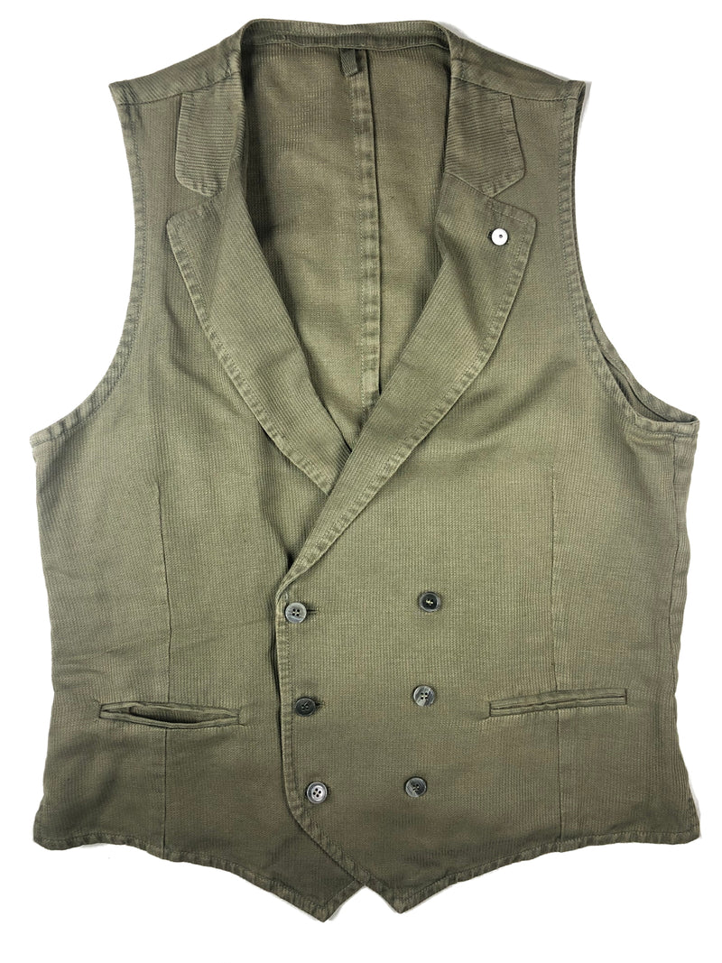 LBM 1911 Vest Large/52, Light olive green Linen/Cotton