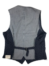 LBM 1911 Vest Small/48, Denim blue fleur pattern Cotton/Linen