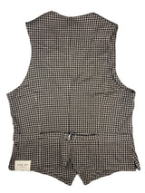 LBM 1911 Vest Large/52, Black/Bone check Linen/Cotton