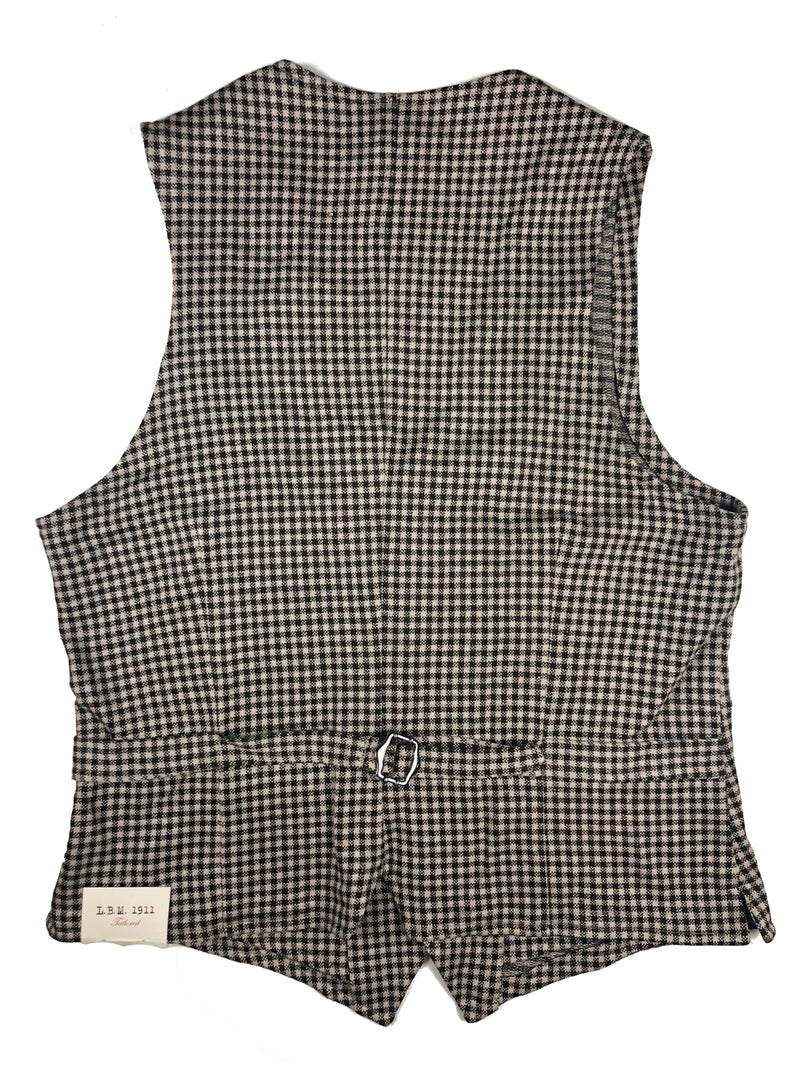 LBM 1911 Vest Large/52, Black/Bone check Linen/Cotton