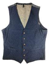 LBM 1911 Vest Small/48, Denim blue dot pattern Cotton