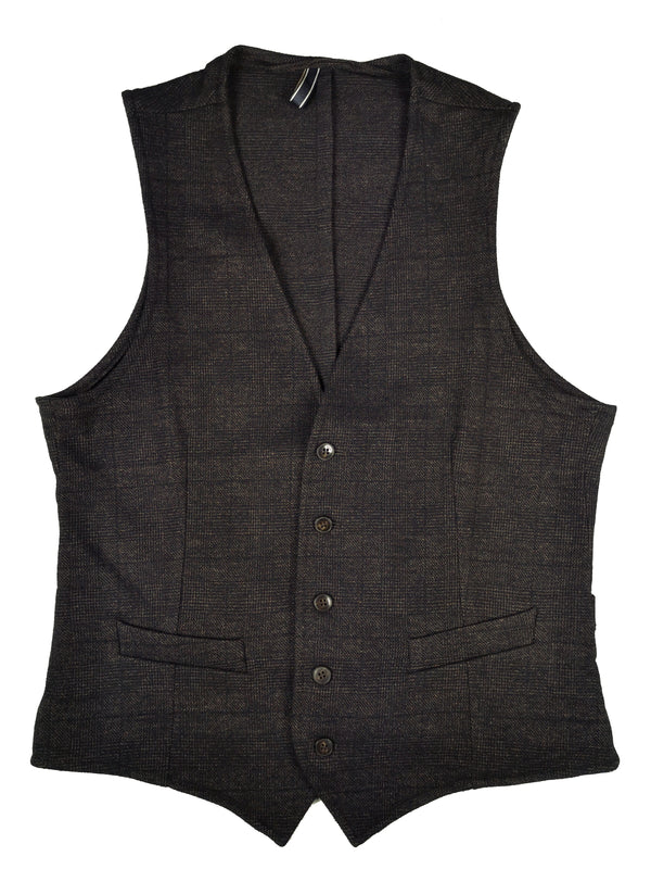 LBM 1911 Vest Large/52, Dark brown plaid Wool/Cotton flannel